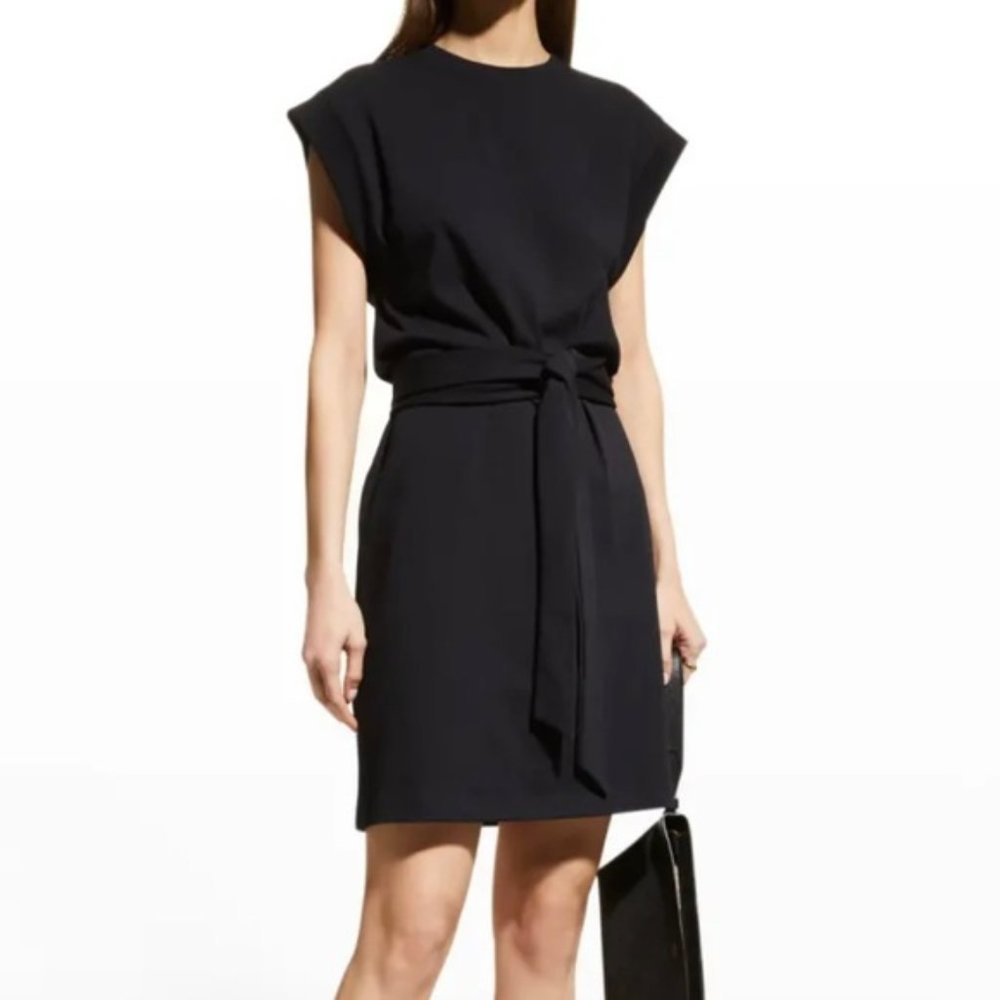 NWT Vince Short Sleeve Tie Waist Dress in Coastal Blue